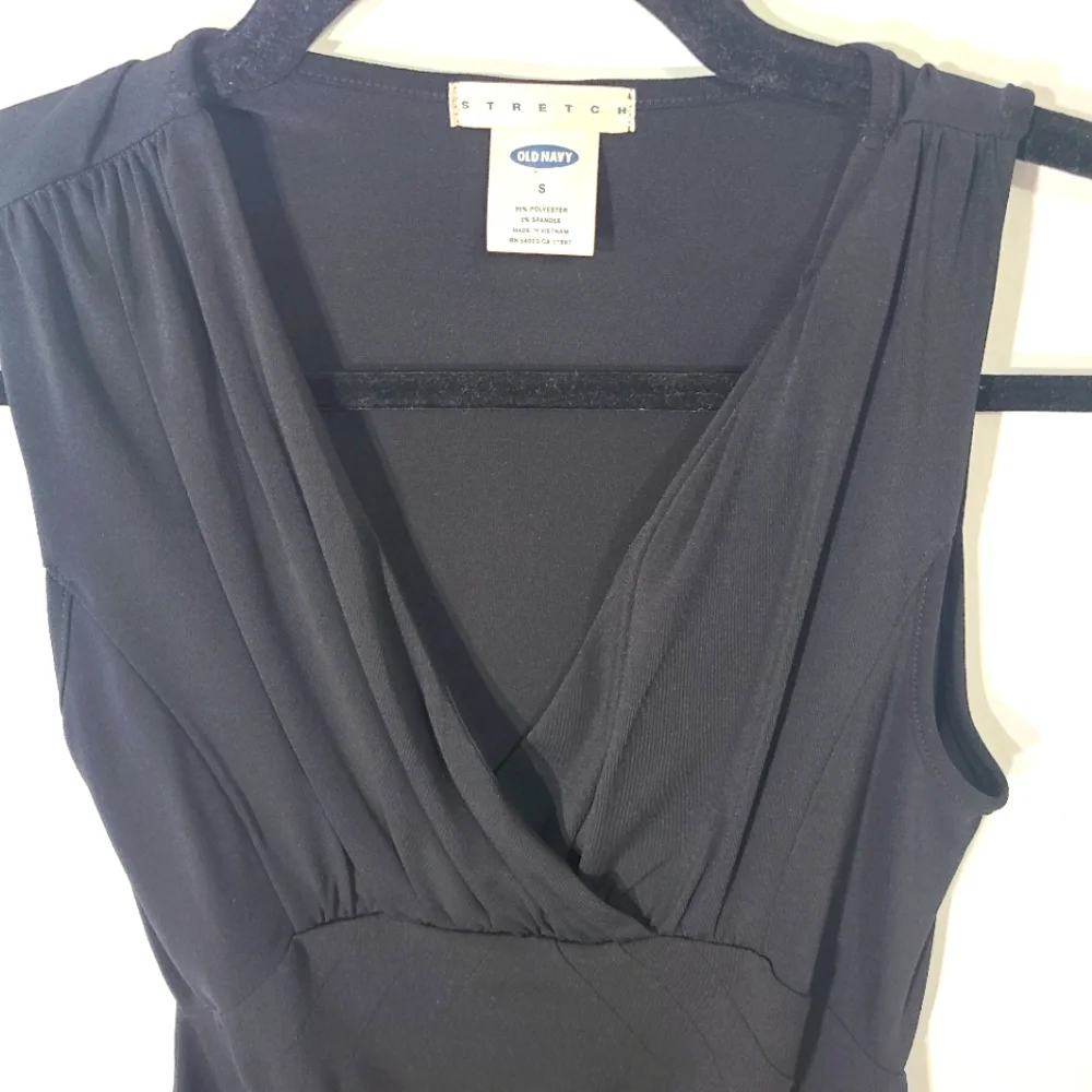 Old Navy Stretch Women's Size Small S‎ Sleeveless Black Flirty Hem Dress Career - Picture 3 of 7